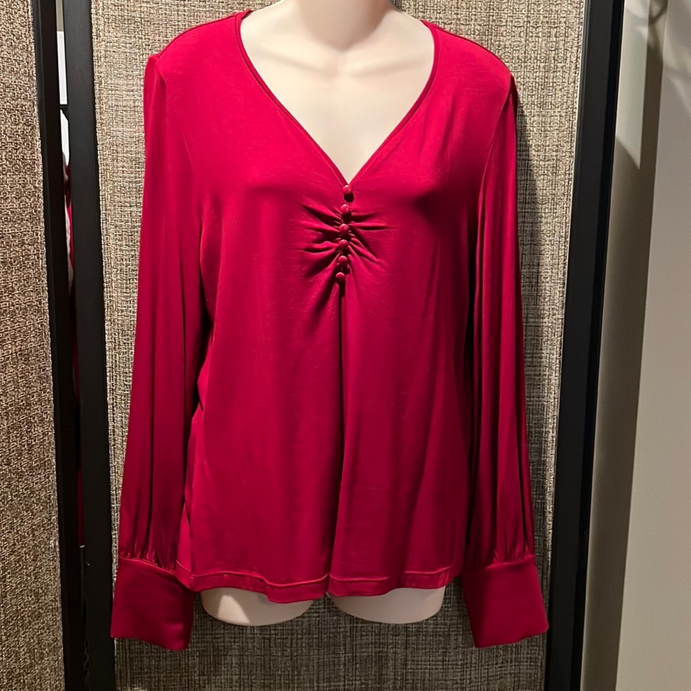 Ladies long sleeve red top.